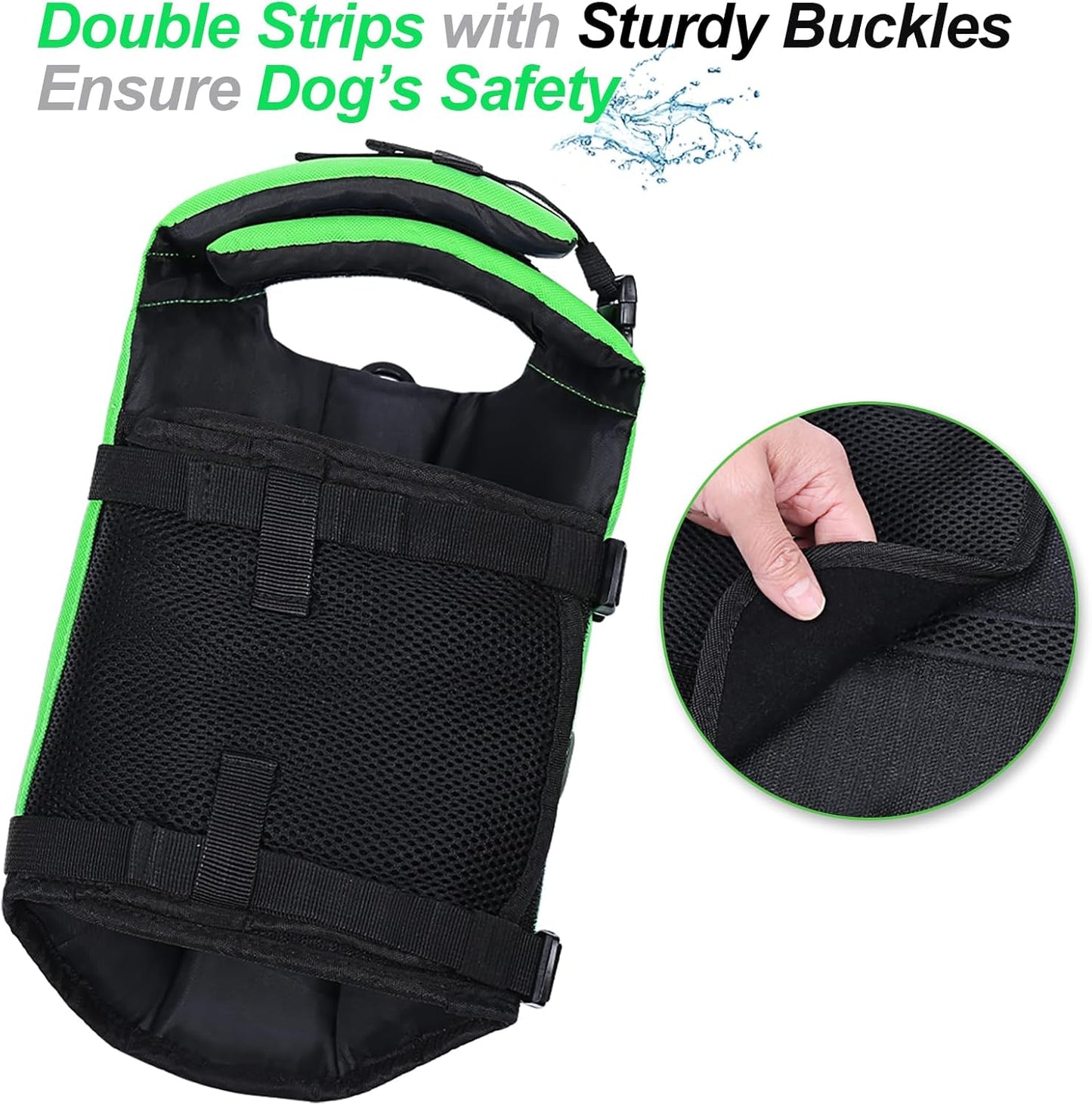 Front Float Dog Life Vest, Dog Life Jacket for Swimming & Boating, Swimming Vest with Chin Float & Handle, Ripstop & Buoyancy for Puppy Doggy, S, Pink