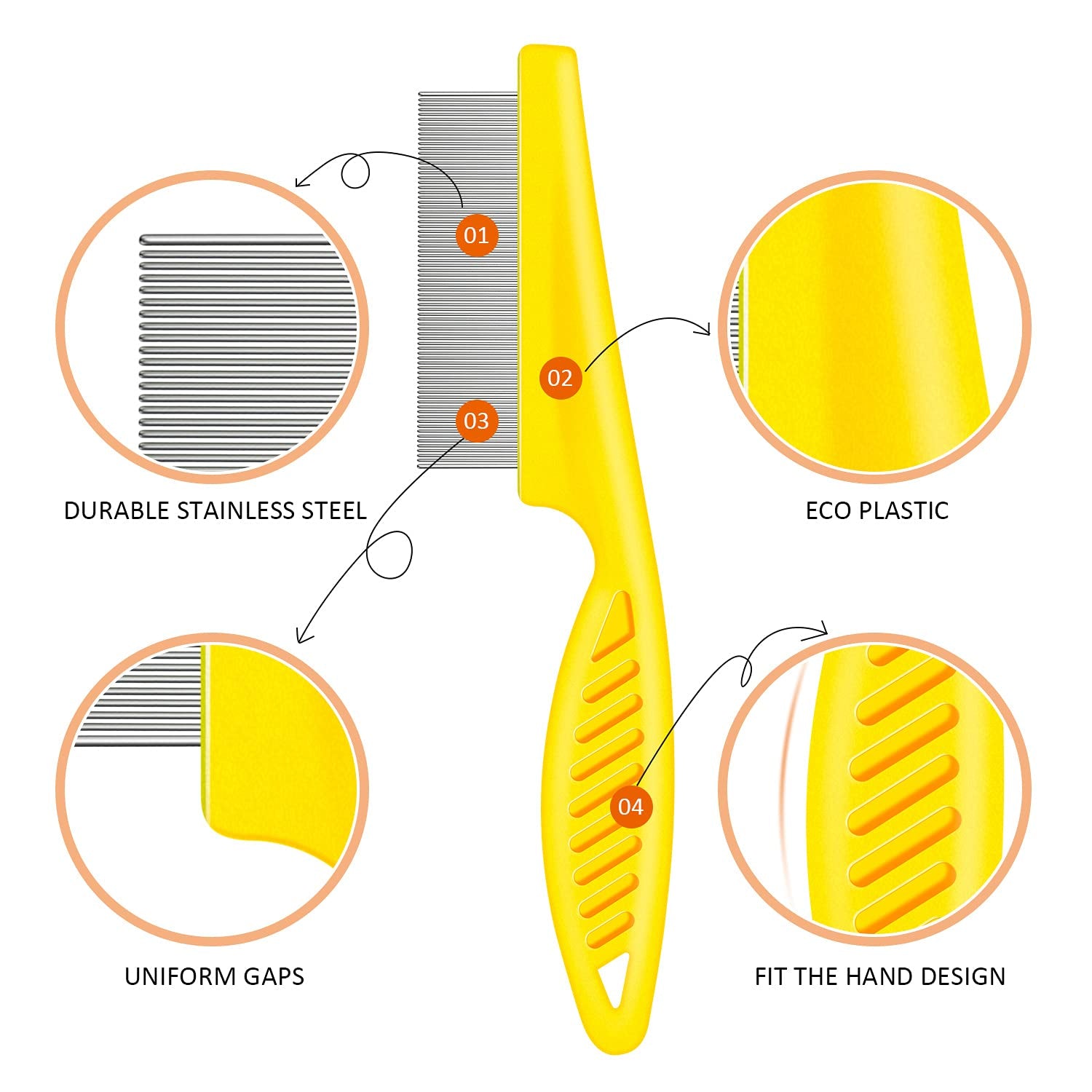 Six Piece Pet Lice Comb