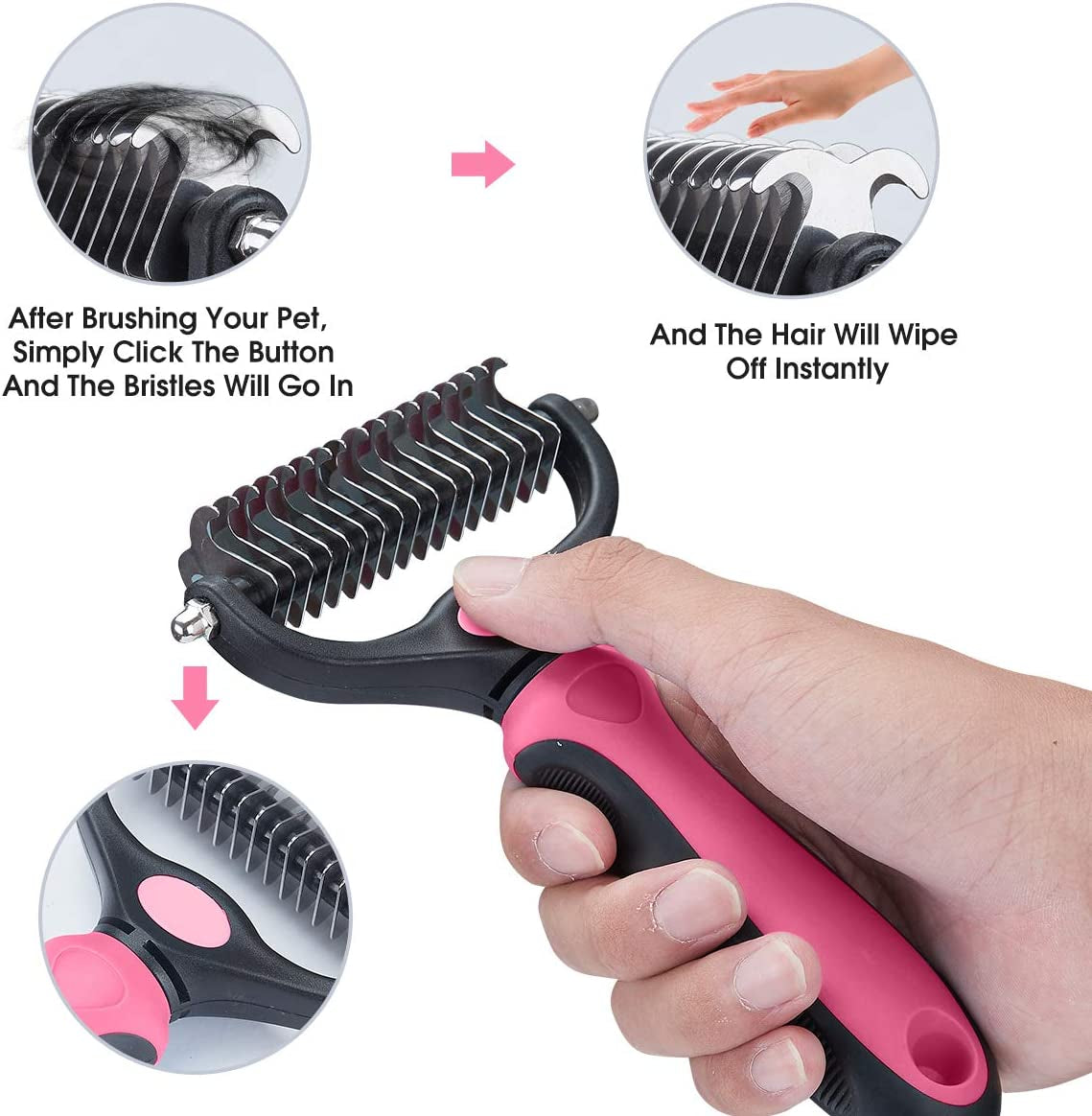 Dual Sided Undercoat Rake Dematting Comb for Cats and Dogs