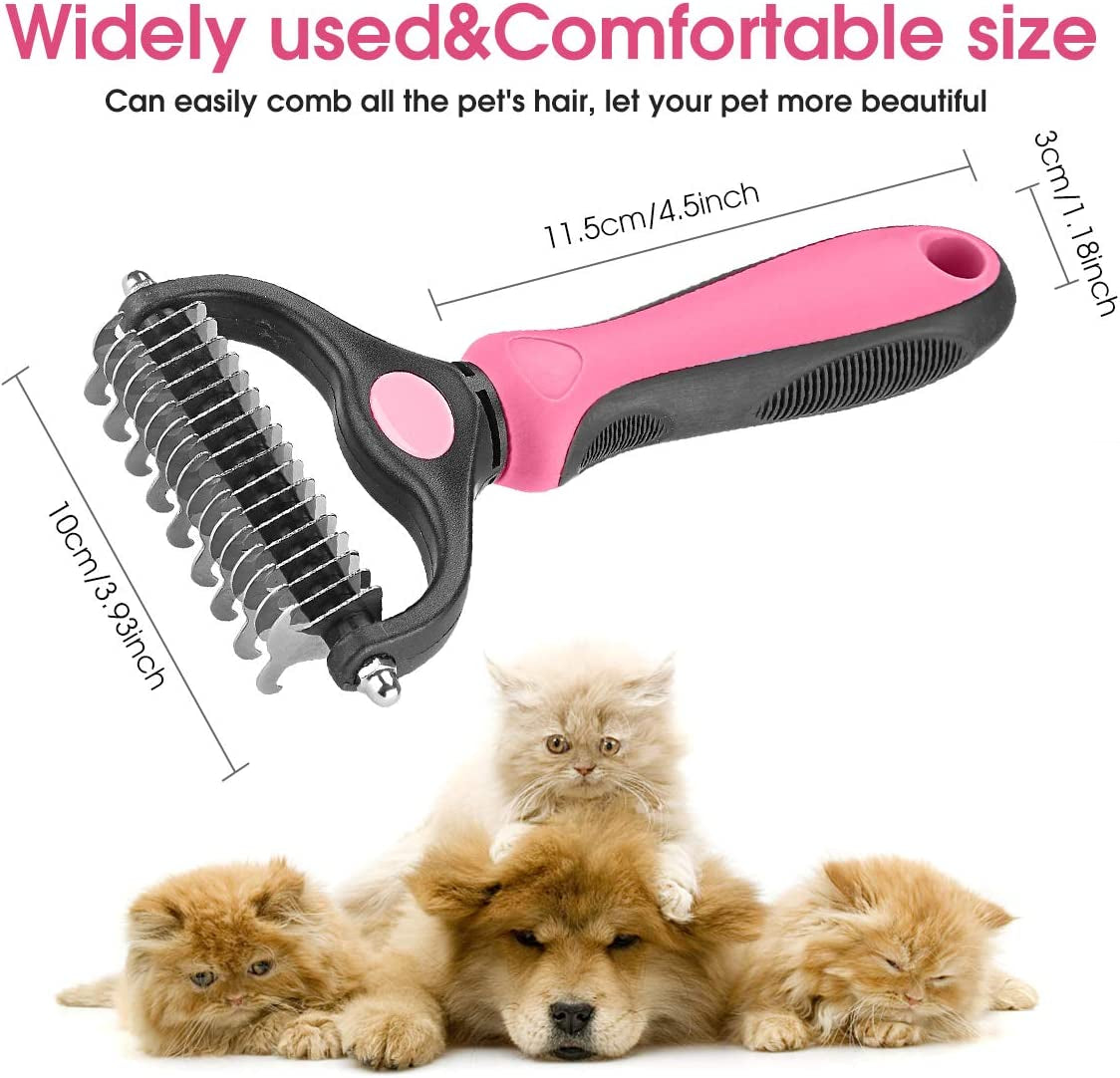 Dual Sided Undercoat Rake Dematting Comb for Cats and Dogs