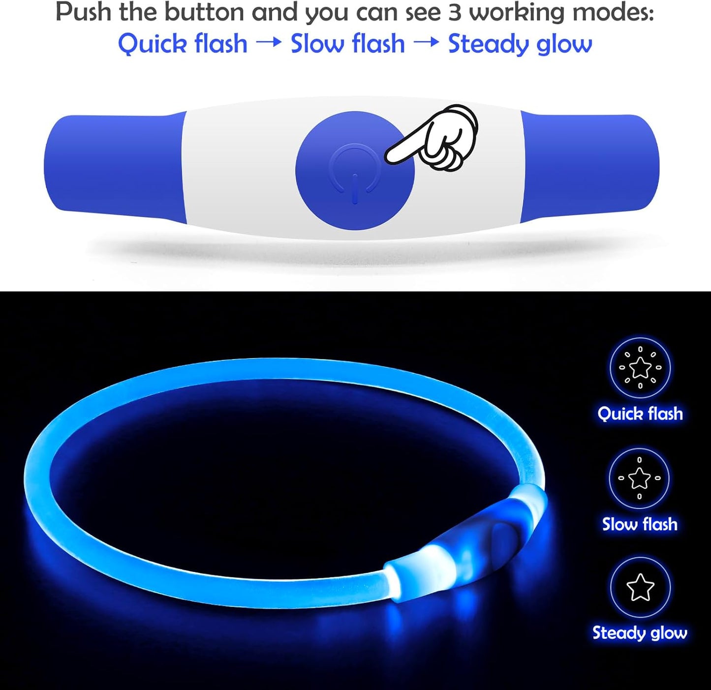USB Rechargeable Dog Collar Light