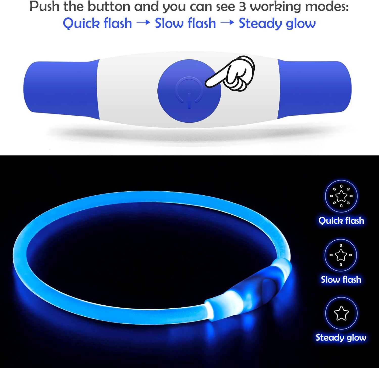USB Rechargeable Dog Collar Light