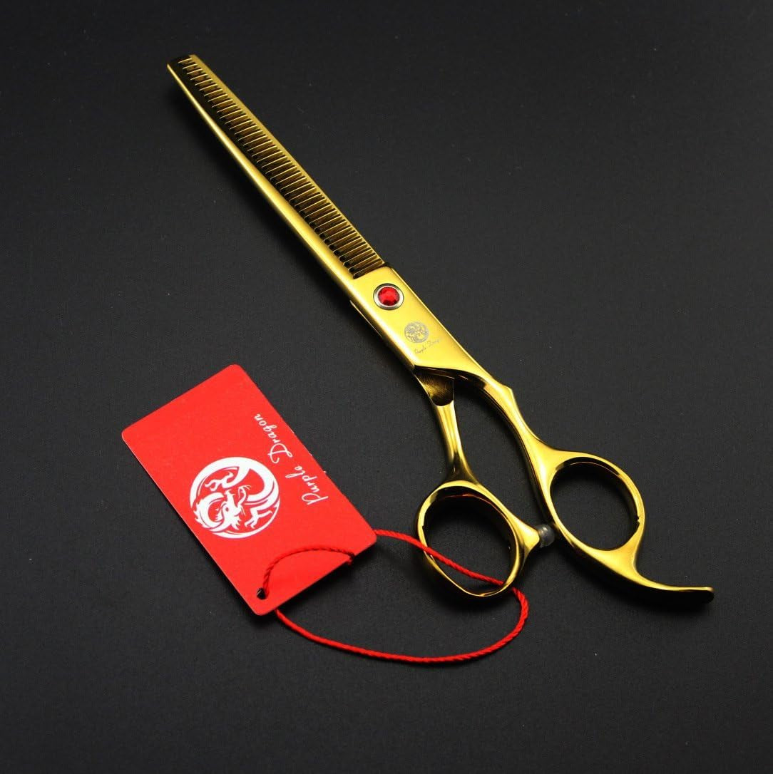 7 Inch Grooming Scissors Kit 4 Piece Japanese Steel Straight Curved 