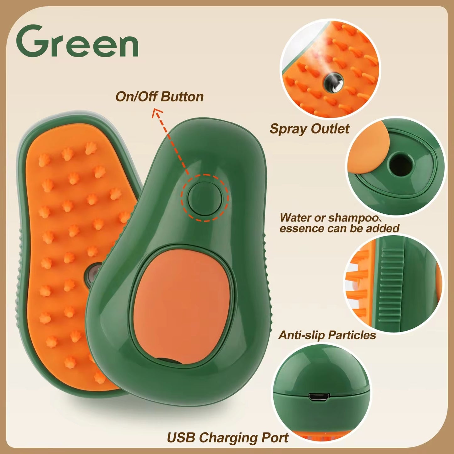 3 In 1 Cat Grooming Brush