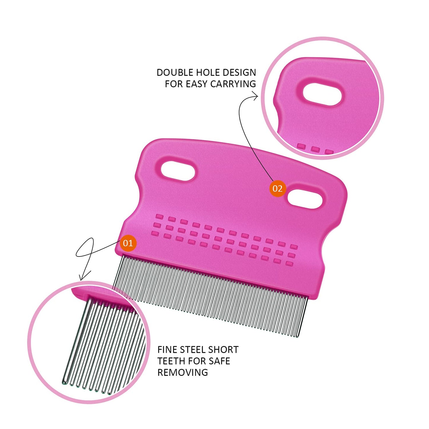 Six Piece Pet Lice Comb
