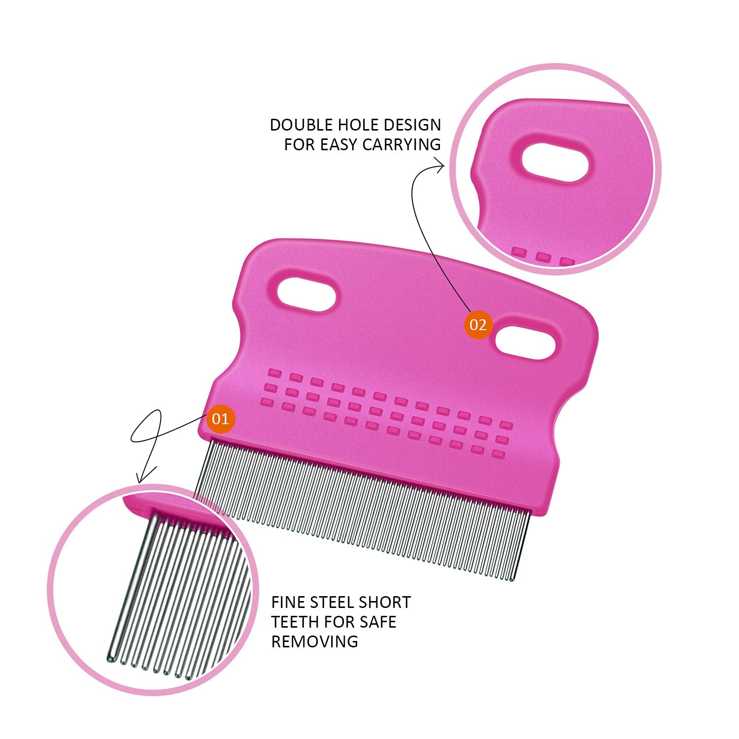 Six Piece Pet Lice Comb