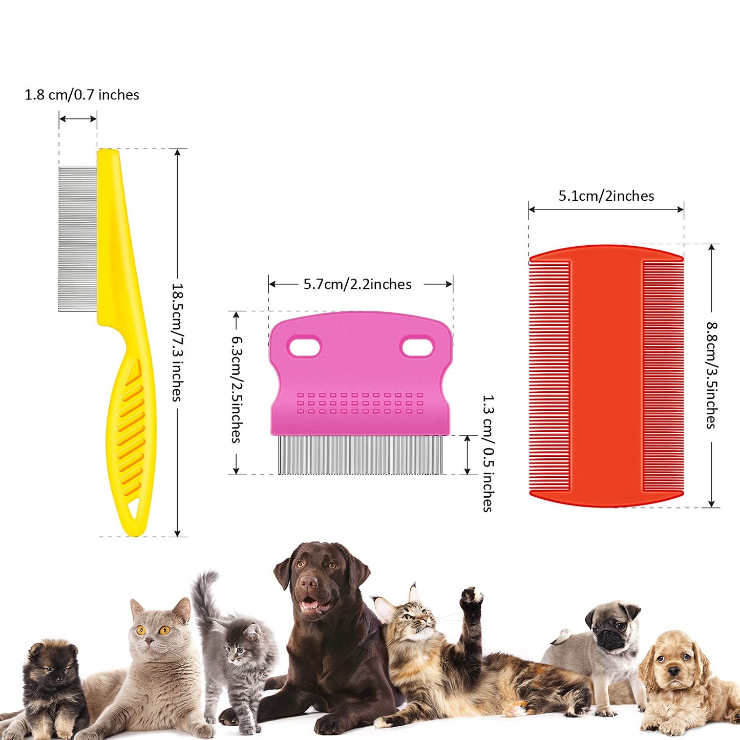 Six Piece Pet Lice Comb