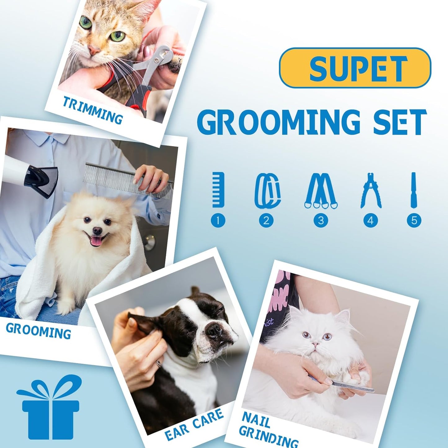 Dog Grooming Hammock Harness for Cats Dogs, Relaxation Pet Grooming Hammock Restraint Dog & Small Animal Leashes Sling Fo (Coral Blue, M（ Legs Spacing：9"-12.5" / Max W：50LBS ）)