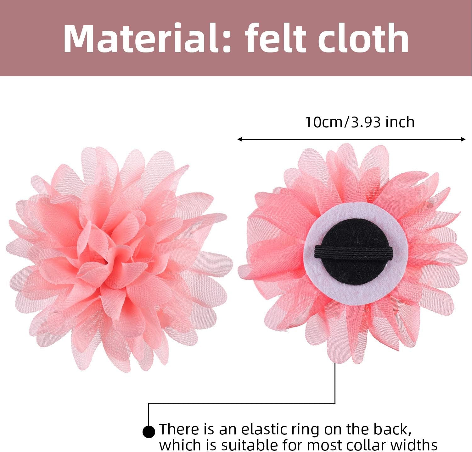 Charming 10 Cm/4 Inch 20 Pcs Pet Flower Collar Bow Dog Collar Dog Flower Accessory for stylish puppy grooming.