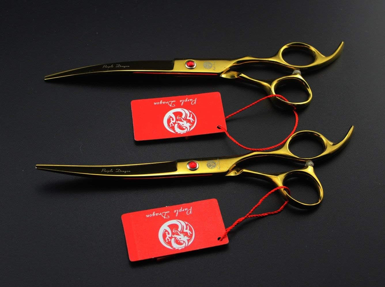 7 Inch Grooming Scissors Kit 4 Piece Japanese Steel Straight Curved 
