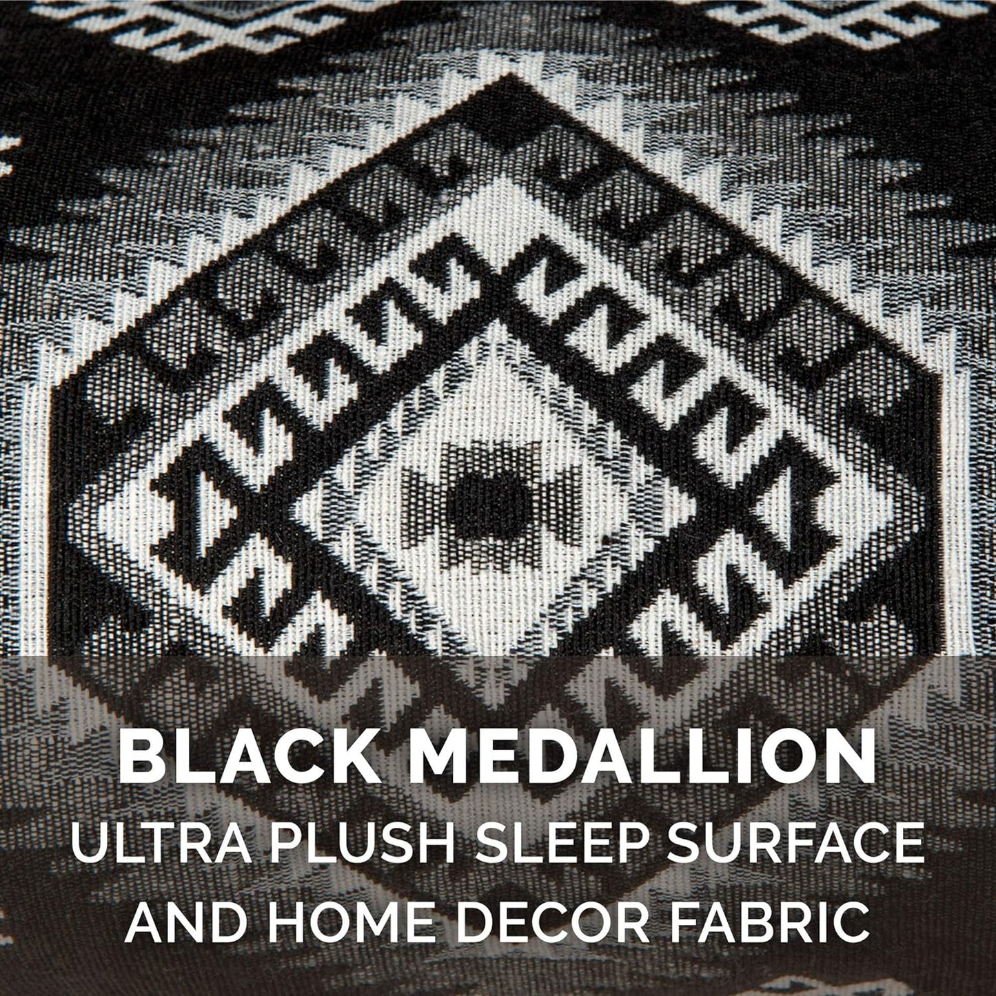 Orthopedic Dog Bed for Large/Medium Dogs W/ Removable Bolsters & Washable Cover, for Dogs up to 55 Lbs - Plush & Southwest Kilim Woven Decor Sofa - Black Medallion, Large