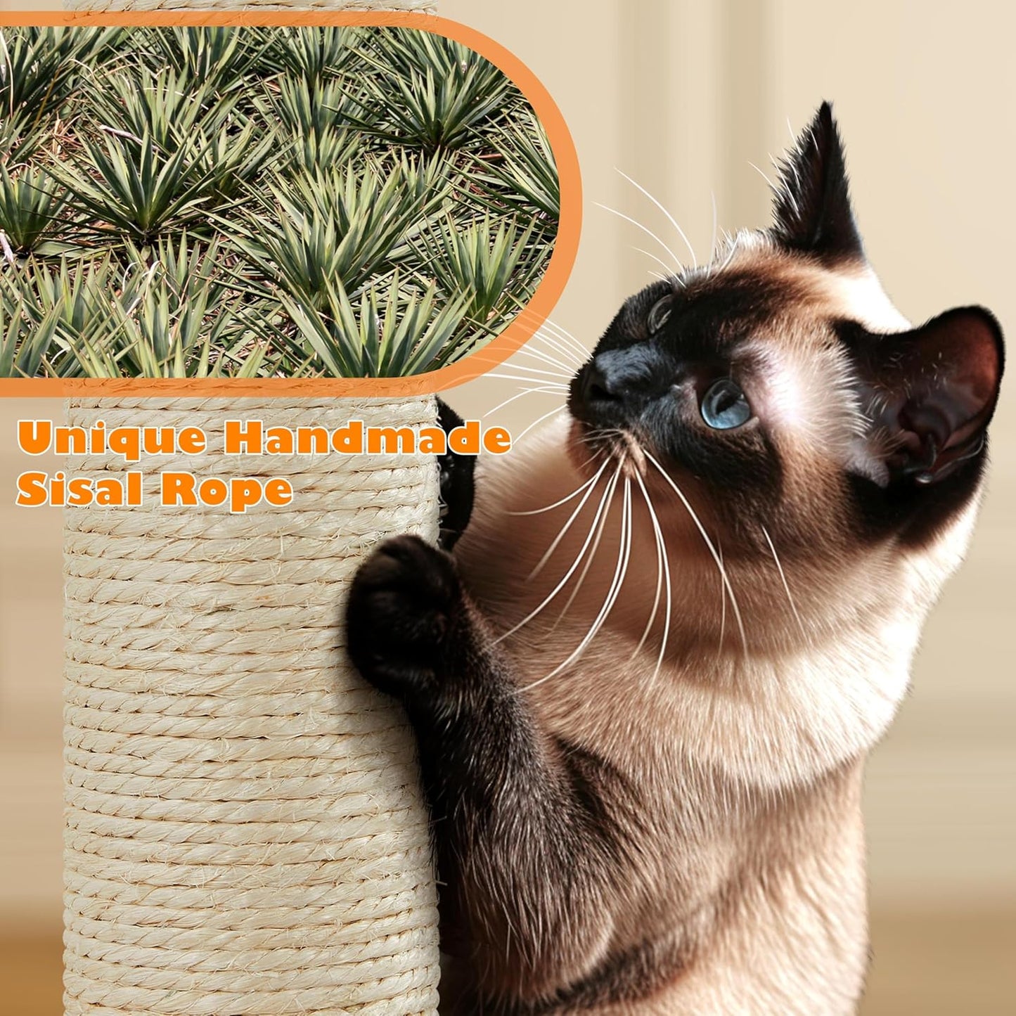 62.5 Inch Cat Tree Tower Cat Condo With Hammock And Scratching Posts
