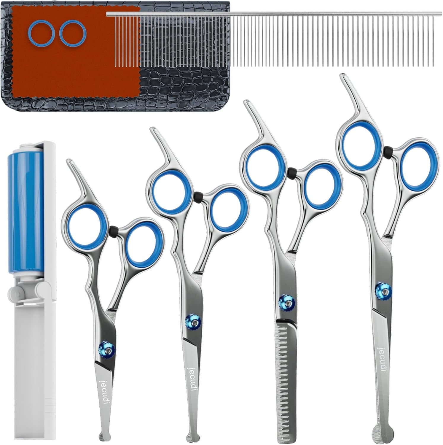 Dog Grooming Scissors Kit 7 In 1 With Safety Round Tips Comb