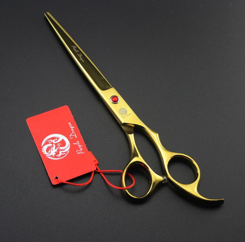 7 Inch Grooming Scissors Kit 4 Piece Japanese Steel Straight Curved 